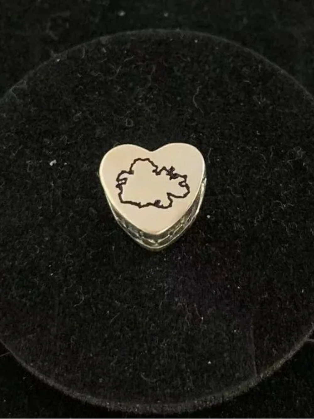 Pandora Silver Heart Map Charm - Silver